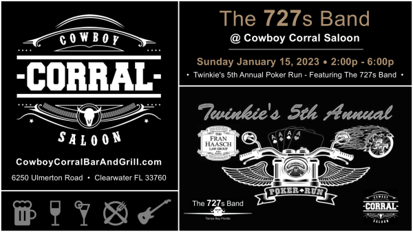 The 727s Band @ Twinkie's Poker Run at Cowboy Corral 2023-01-15-SUN