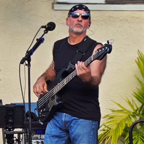 Greg on Bass at Safety Harbor 3rd Friday Troubled Waters Brewing